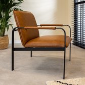 Dimehouse Fauteuil Industrieel Cognac Mitch - Kunstleer