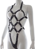 Banoch | Bondage riemen body Harness black/2 - zwart pu leer harnas vrouw - bdsm