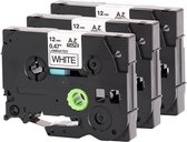 Label Tape - Geschikt Voor Brother TZe-231 TZ-231, P-touch PT-1000 GL-H100 GL-H105 GL-200 PT-1080 PTE-550WVP PT-P700 PT-H300 Label Printer - 12mm x 8m - 3 stuks