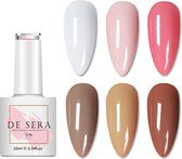 De Sera Gellak 6-delige Set - Gel Nagellak - Nude Edition - 10ml - Nude Kleuren