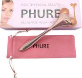 Phure 3D Massage Roller Gezicht - Gezichtsmassage Roller - Face Roller - Gezichtsroller - Incl. opbergetui - Rose Goud