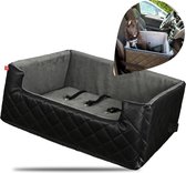 Mia Lux - Autostoel voor hond - 67x50cm - Wasbaar - Hondenmand Auto - Handgemaakt - Zwart