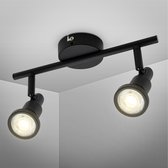 B.K.Licht - Badkamer Plafondlamp - opbouwspots draai- en kantelbaar -  IP44 badkamerverlichting - incl. 2x 4.8W GU10 - 3.000K